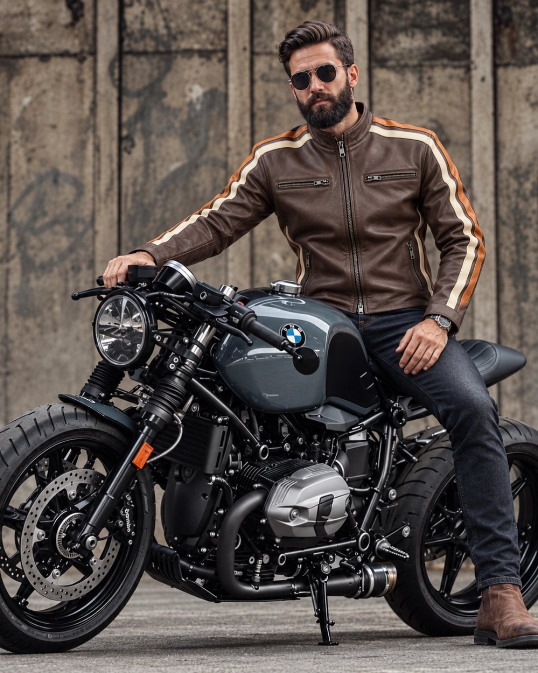 Chaqueta de cuero de hombre Heritage Racer